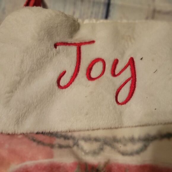 Joy Christmas Stocking Red White Puppy Labrador Dogs 18” - Picture 6 of 12